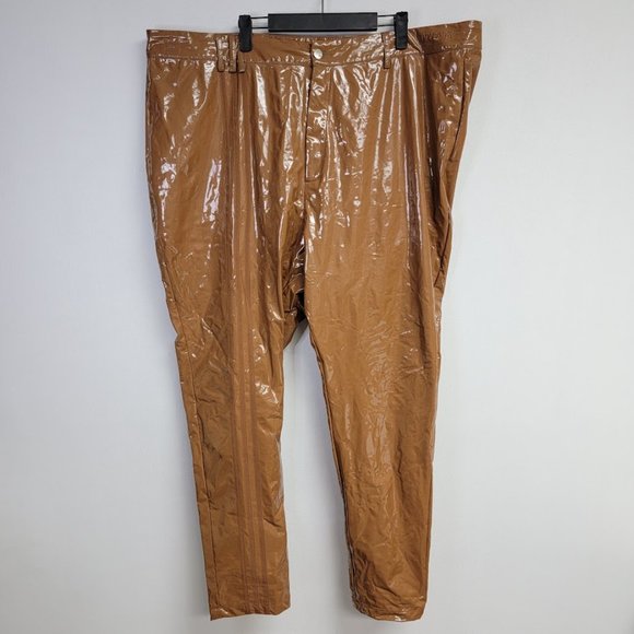 Adidas x Ivy Park Womens Wild Brown Latex Pants Size 4X Embroidered Logo Beyonce - Picture 2 of 16